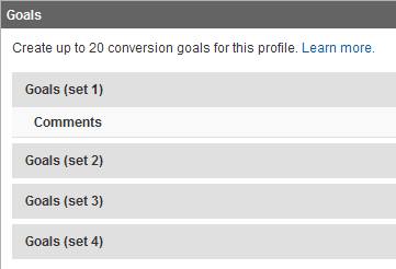 Google Analytics now supporting up to 20 goals per profile